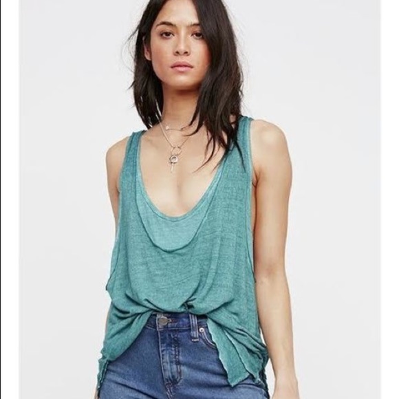 Free People Tops - Free People Turquoise Double Layer Sleeveless Top
